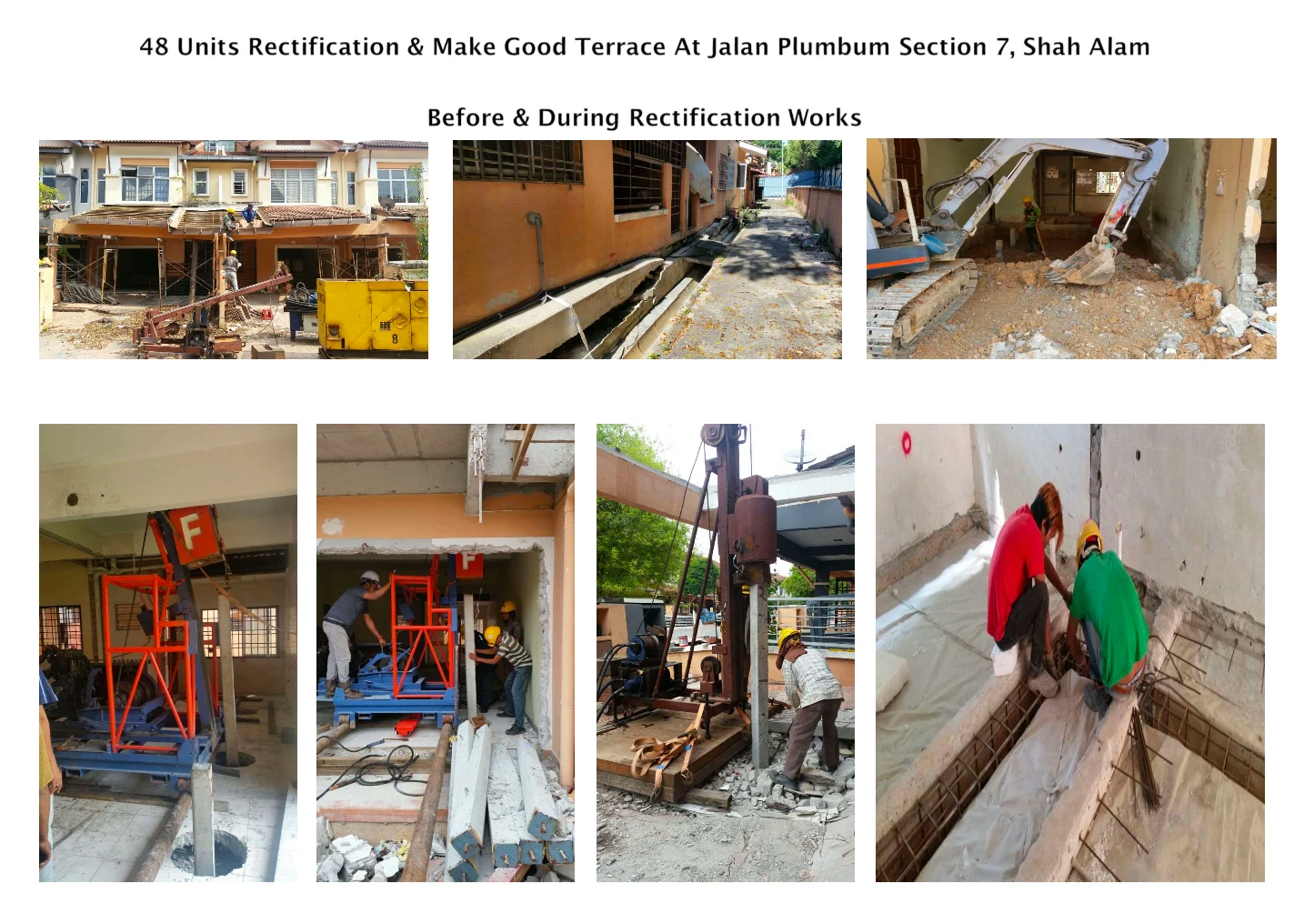Collage of before and during rectification work at Section 7 Shah Alam