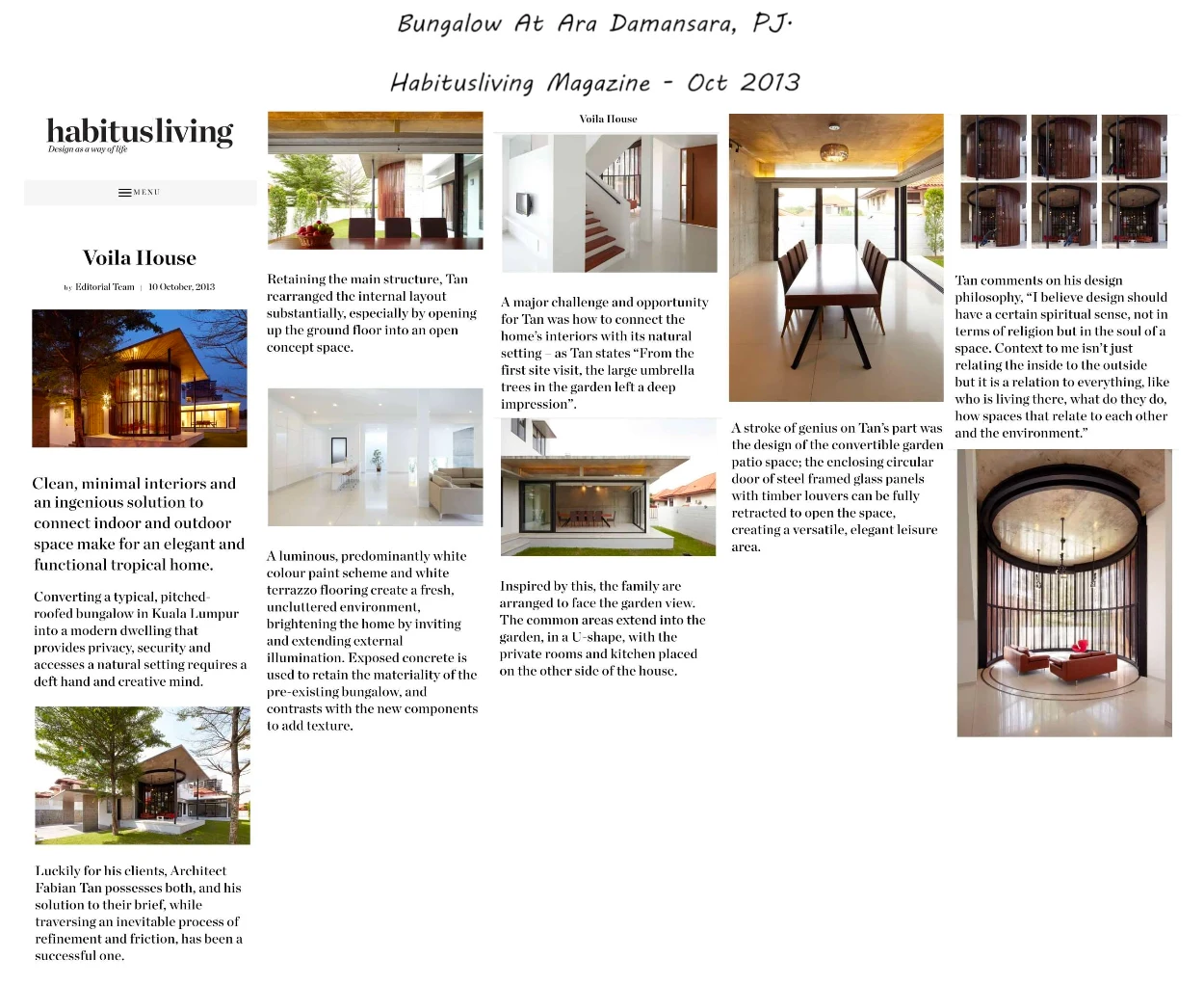 Habitusliving October 2013 feature about the Ara Damansara Voila House